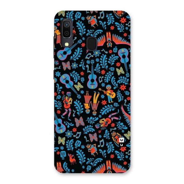 Blue Guitar Pattern Back Case for Galaxy A30