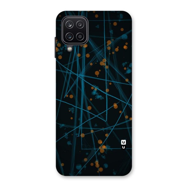 Blue Lines Gold Dots Back Case for Galaxy A12