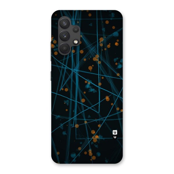 Blue Lines Gold Dots Back Case for Galaxy A32