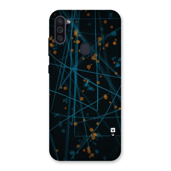 Blue Lines Gold Dots Back Case for Galaxy M11