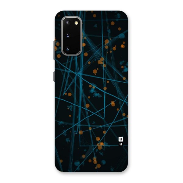 Blue Lines Gold Dots Back Case for Galaxy S20