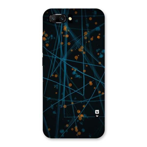 Blue Lines Gold Dots Back Case for Honor 10