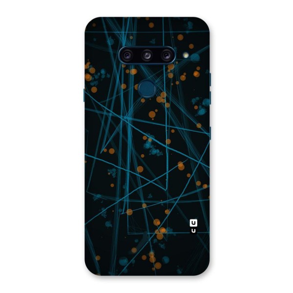 Blue Lines Gold Dots Back Case for LG  V40 ThinQ