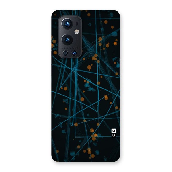 Blue Lines Gold Dots Back Case for OnePlus 9 Pro