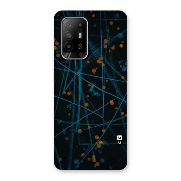 Blue Lines Gold Dots Back Case for Oppo F19 Pro Plus 5G