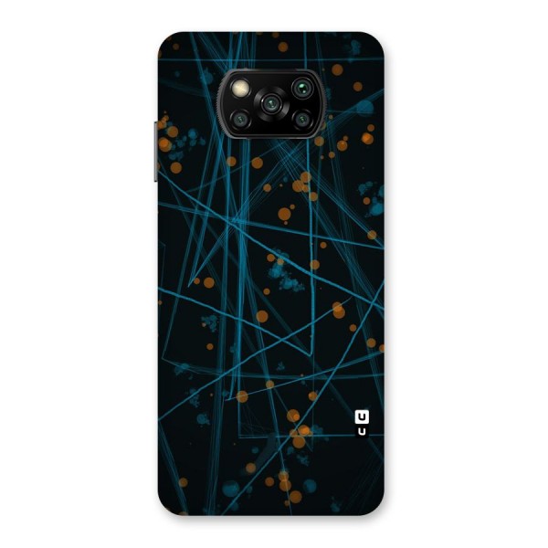 Blue Lines Gold Dots Back Case for Poco X3
