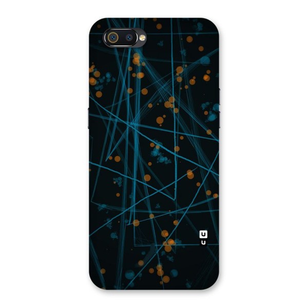 Blue Lines Gold Dots Back Case for Realme C2