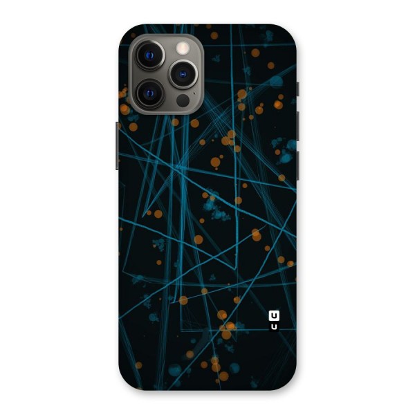 Blue Lines Gold Dots Back Case for iPhone 12 Pro Max