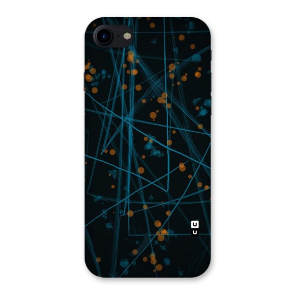 Blue Lines Gold Dots Back Case for iPhone SE 2020
