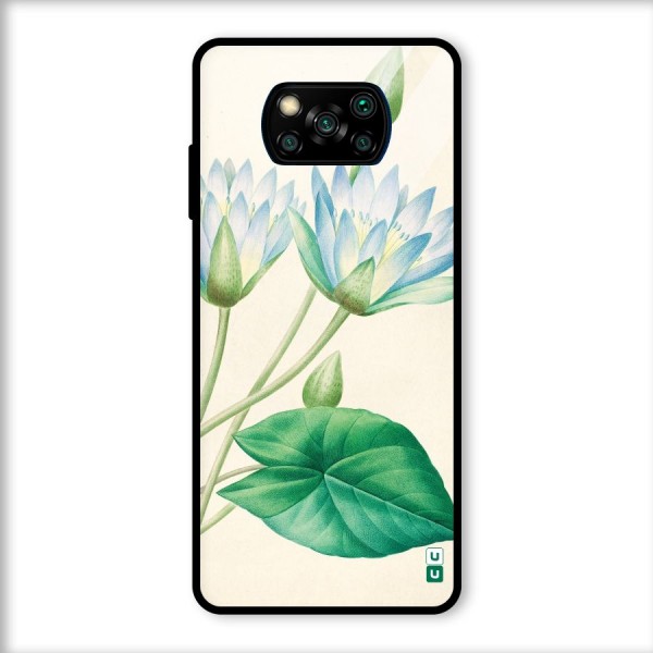 Blue Lotus Glass Back Case for Poco X3