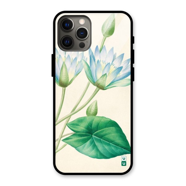 Blue Lotus Glass Back Case for iPhone 12 Pro Max