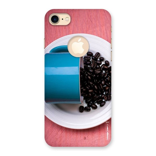 Blue Mug And Beans Back Case for iPhone 7 Logo Cut