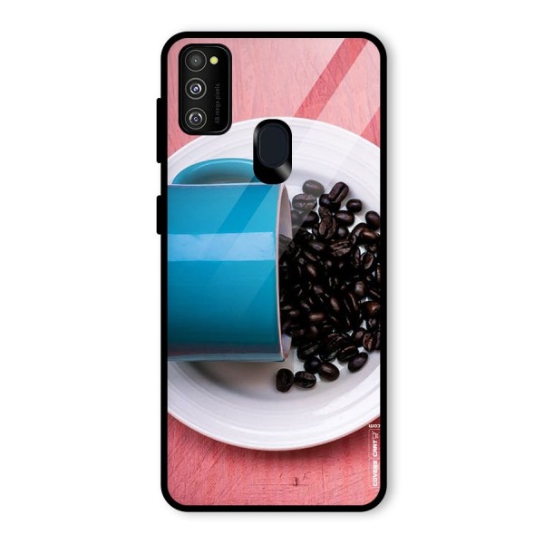 Blue Mug And Beans Glass Back Case for Galaxy M30s