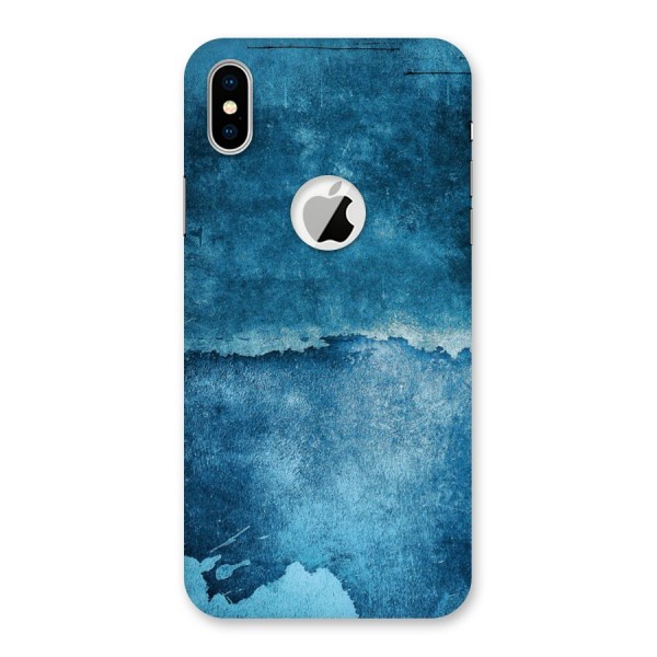 Blue Paint Wall Back Case for iPhone X Logo Cut