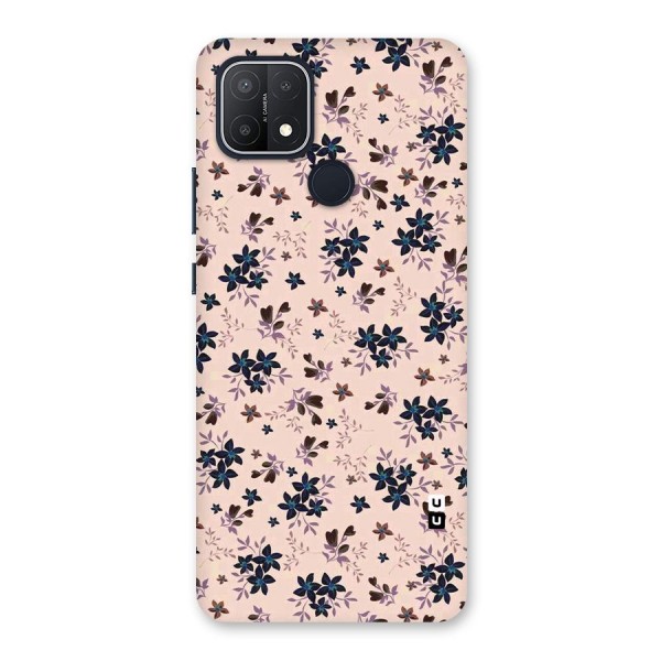 Blue Peach Floral Back Case for Oppo A15s