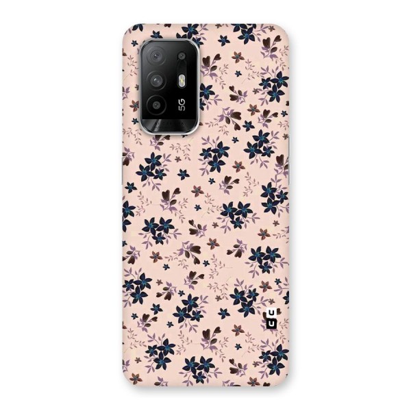 Blue Peach Floral Back Case for Oppo F19 Pro Plus 5G