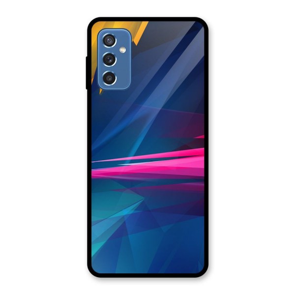 Blue Red Abstract Glass Back Case for Galaxy M52 5G