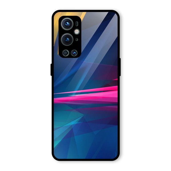Blue Red Abstract Glass Back Case for OnePlus 9 Pro