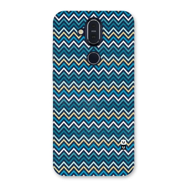 Blue Shades Chevron Pattern Back Case for Nokia 8.1