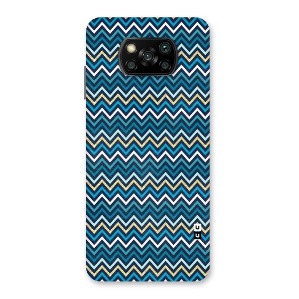 Blue Shades Chevron Pattern Back Case for Poco X3