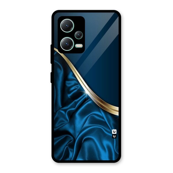 Blue Smooth Flow Glass Back Case for Redmi Note 12 5G