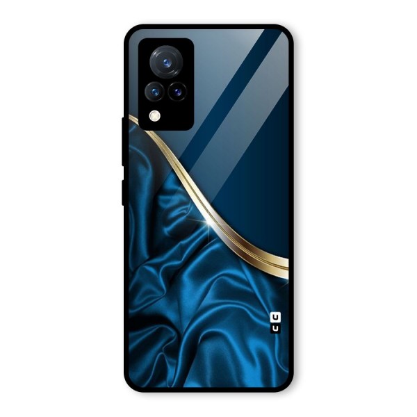 Blue Smooth Flow Glass Back Case for Vivo V21 5G