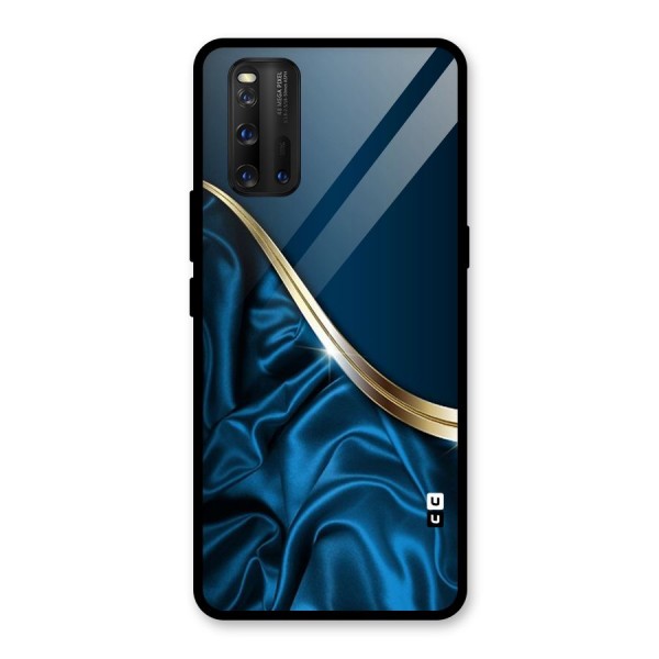 Blue Smooth Flow Glass Back Case for Vivo iQOO 3