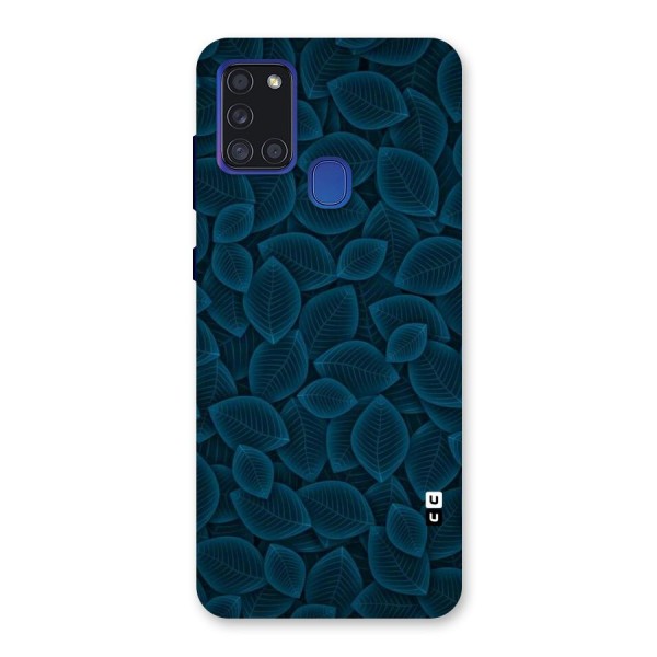 Blue Thin Leaves Back Case for Galaxy A21s