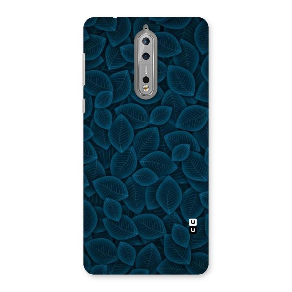 Blue Thin Leaves Back Case for Nokia 8