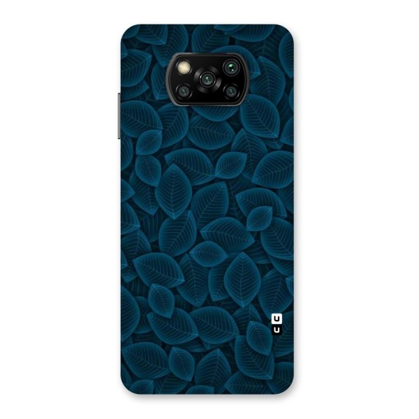Blue Thin Leaves Back Case for Poco X3