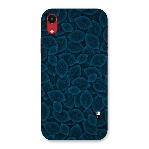 Blue Thin Leaves Back Case for iPhone XR