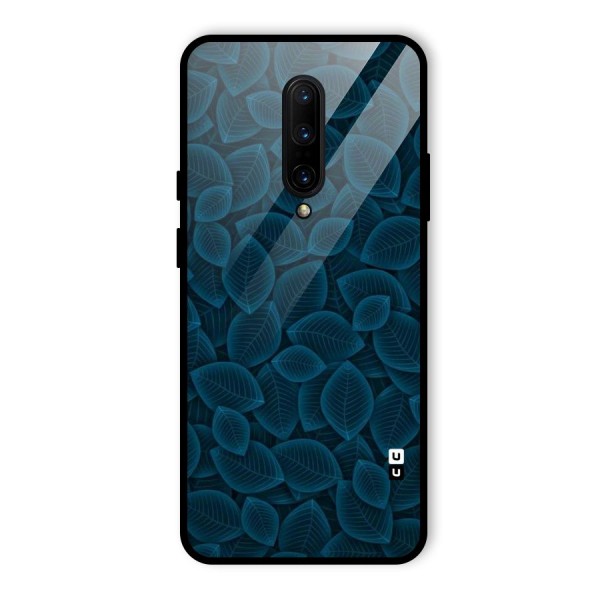 Blue Thin Leaves Glass Back Case for OnePlus 7 Pro