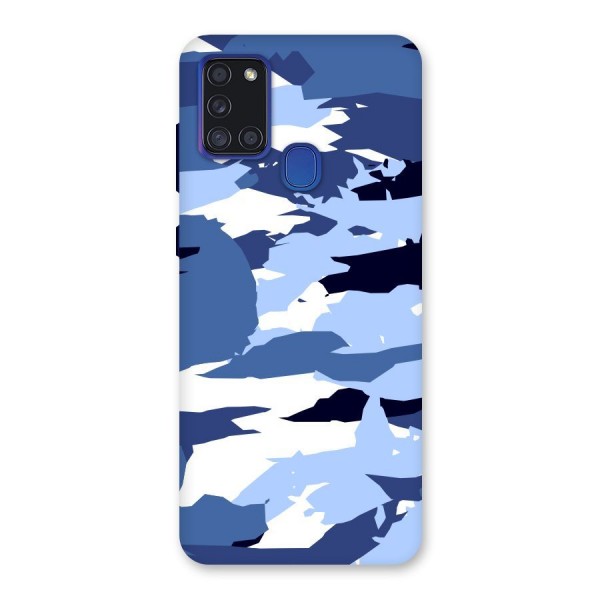 Blue White Canvas Back Case for Galaxy A21s