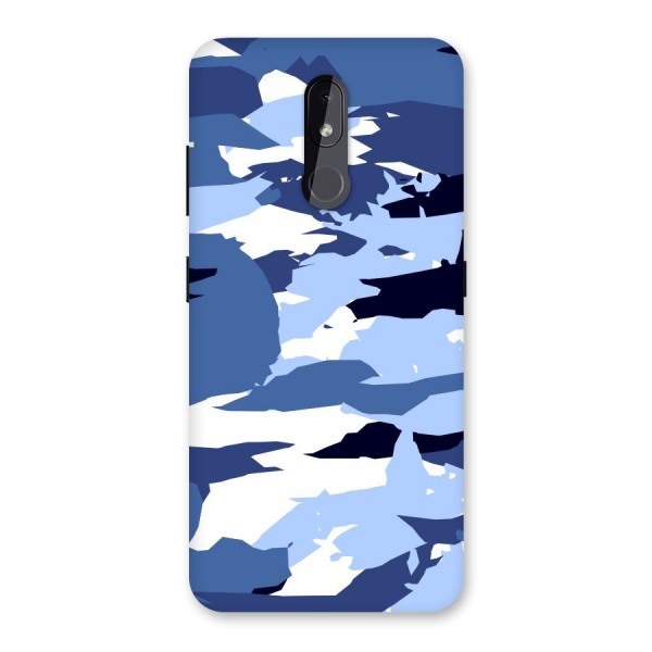Blue White Canvas Back Case for Nokia 3.2