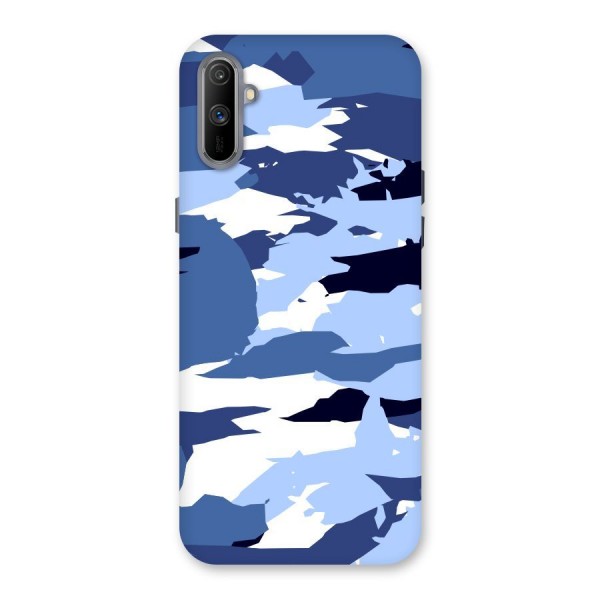 Blue White Canvas Back Case for Realme C3
