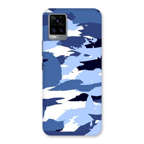 Blue White Canvas Back Case for Vivo V20