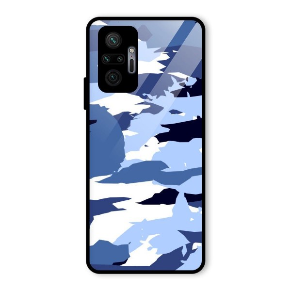 Blue White Canvas Glass Back Case for Redmi Note 10 Pro