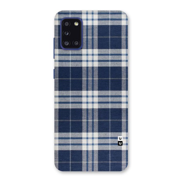 Blue White Check Back Case for Galaxy A31