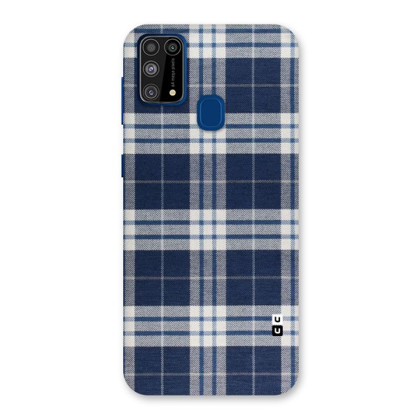 Blue White Check Back Case for Galaxy M31