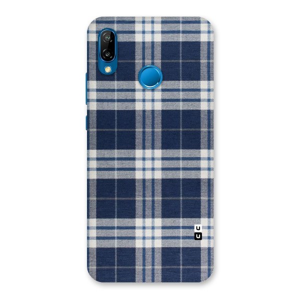 Blue White Check Back Case for Huawei P20 Lite