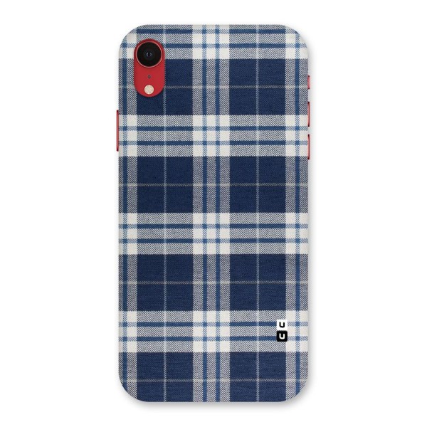 Blue White Check Back Case for iPhone XR