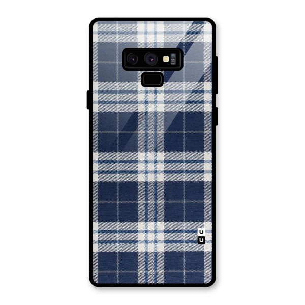 Blue White Check Glass Back Case for Galaxy Note 9