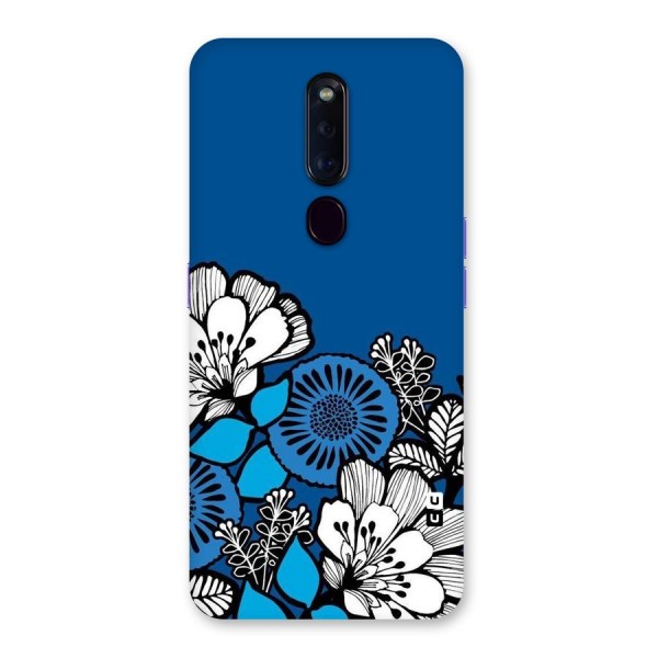 Blue White Flowers Back Case for Oppo F11 Pro