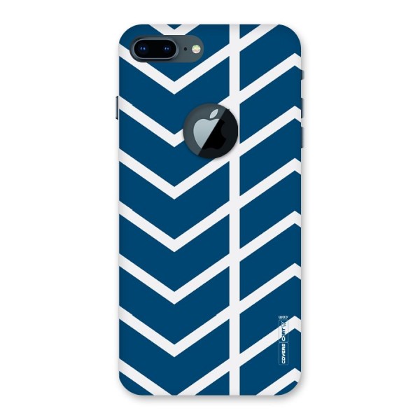 Blue White Pattern Back Case for iPhone 7 Plus Logo Cut