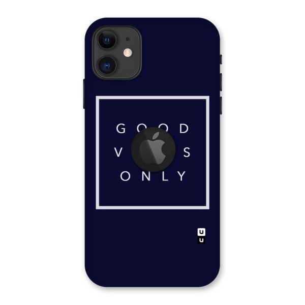 Blue White Vibes Back Case for iPhone 11 Logo Cut