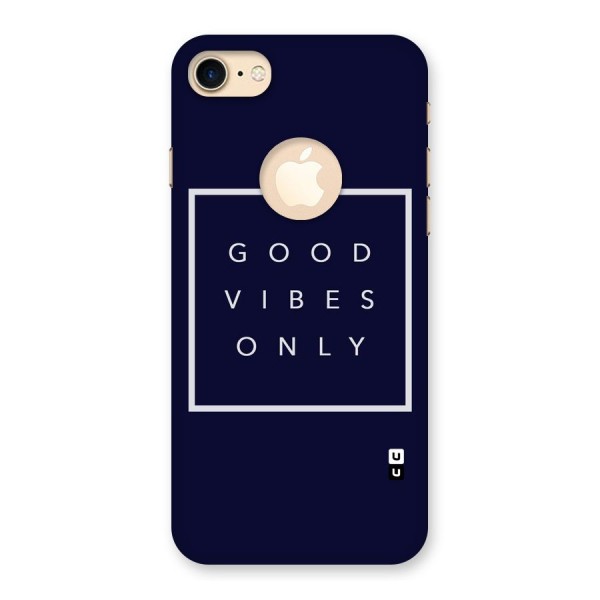 Blue White Vibes Back Case for iPhone 8 Logo Cut