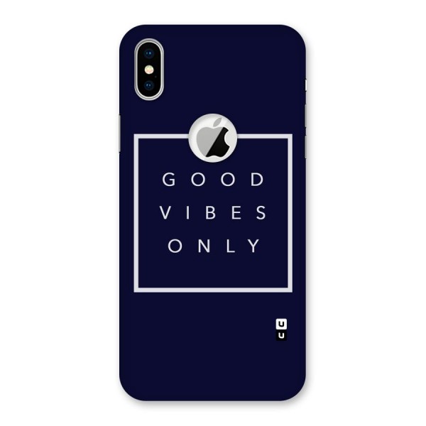 Blue White Vibes Back Case for iPhone X Logo Cut