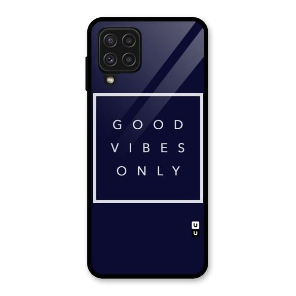 Blue White Vibes Glass Back Case for Galaxy A22 4G