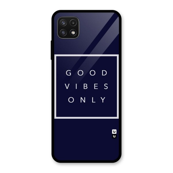 Blue White Vibes Glass Back Case for Galaxy A22 5G
