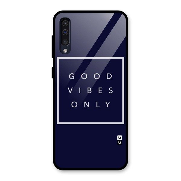 Blue White Vibes Glass Back Case for Galaxy A50